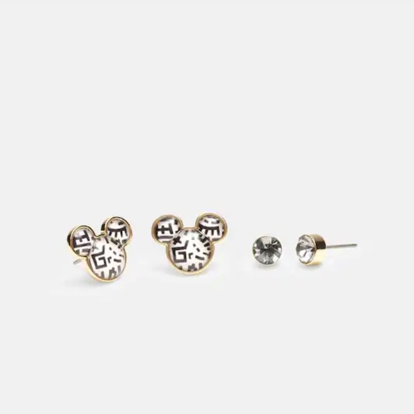 Disney X Coach Mickey Mouse Stud Earrings Set - Picture 1 of 2